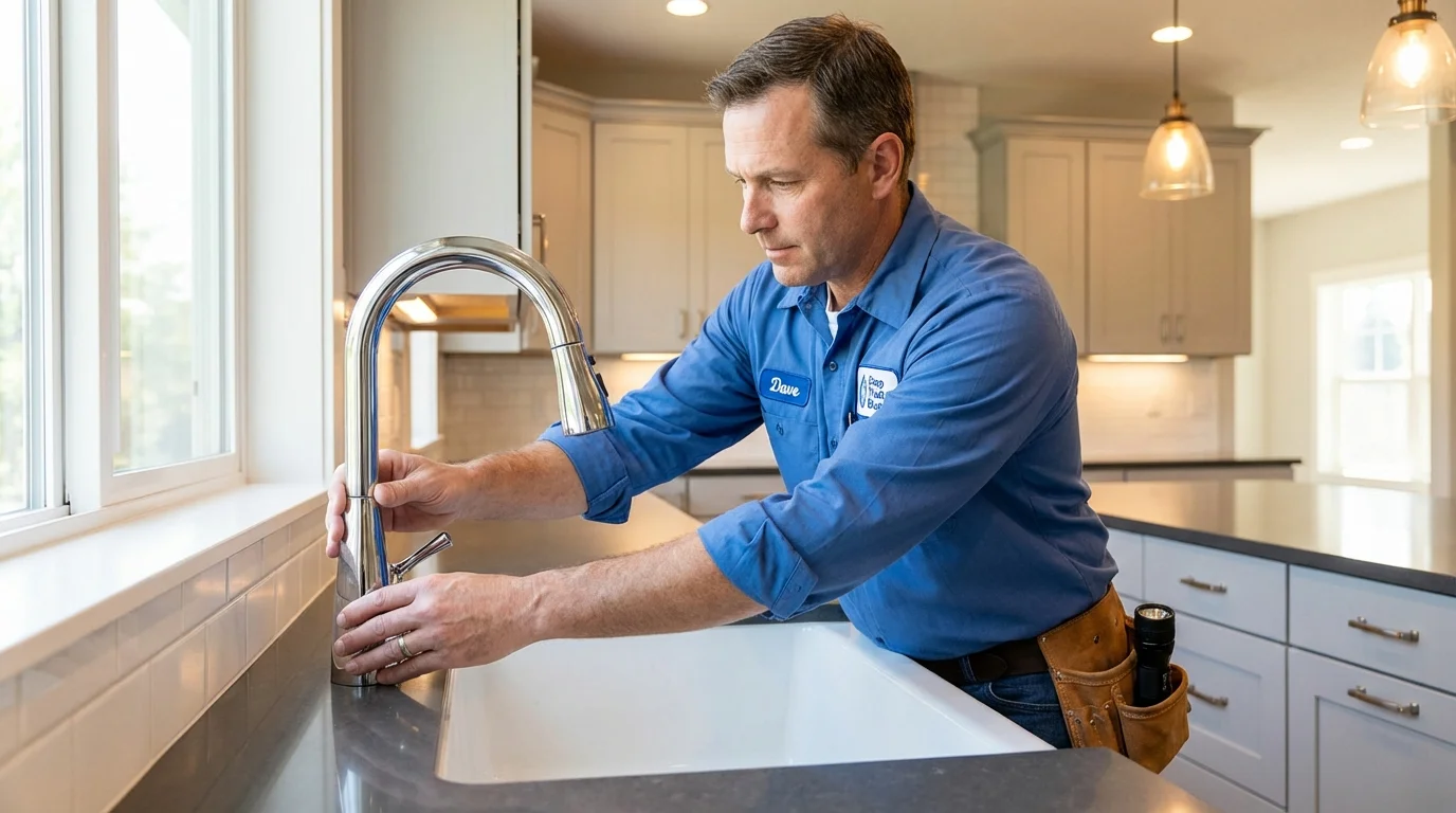 Kitchen faucet installation by Johns Plumbing LLC in Montross